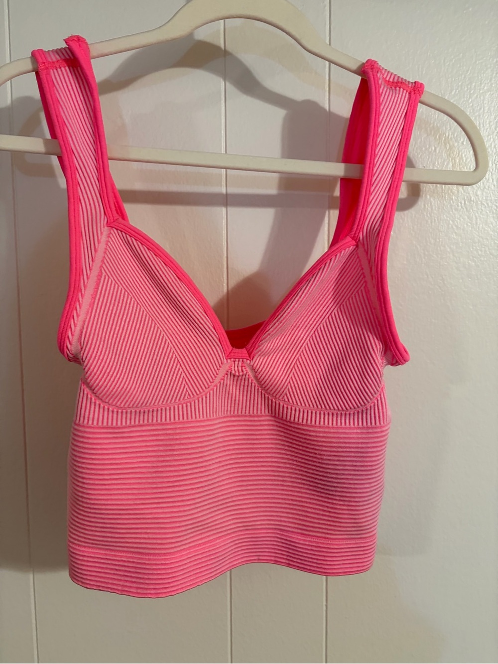 FP Movement by Free People Ribbed Crop Bralette in Neon Pink